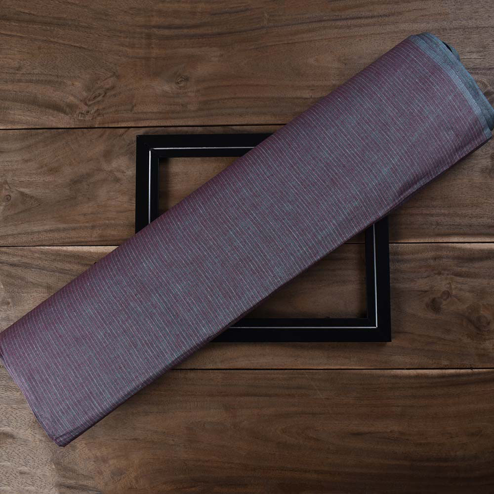 Stripe Purple Pure Cotton 64 GSM Handwoven Fabric