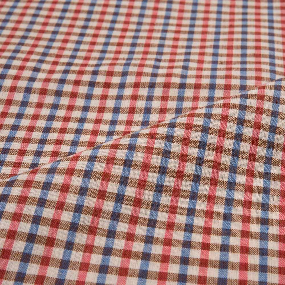 CHECK MULTICOLOUR PURE COTTON 90 GSM HANDWOVEN FABRIC 304
