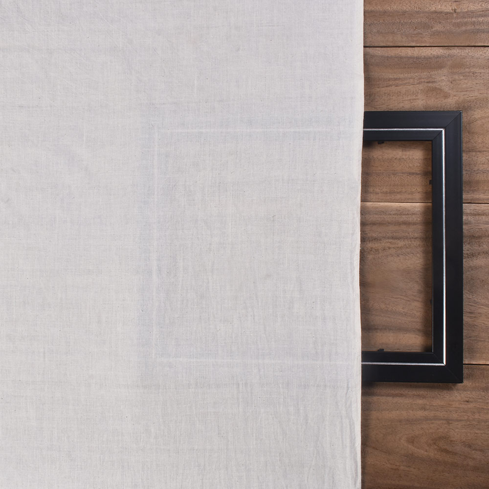 WHITE PURE COTTON MUSLIN 96 GSM HANDWOVEN FABRIC - BLEACHED, DYEABLE