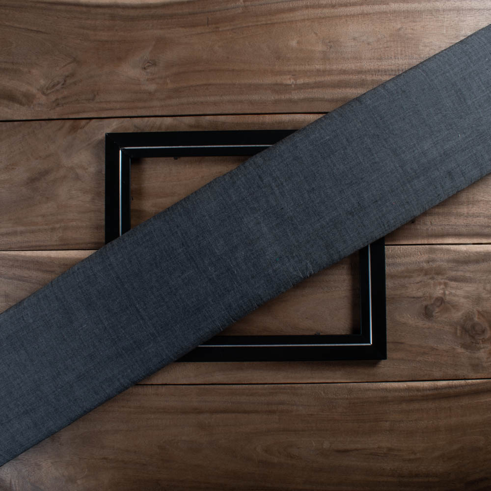 Chambray Grey Pure Cotton 86 GSM Handwoven Fabric 62