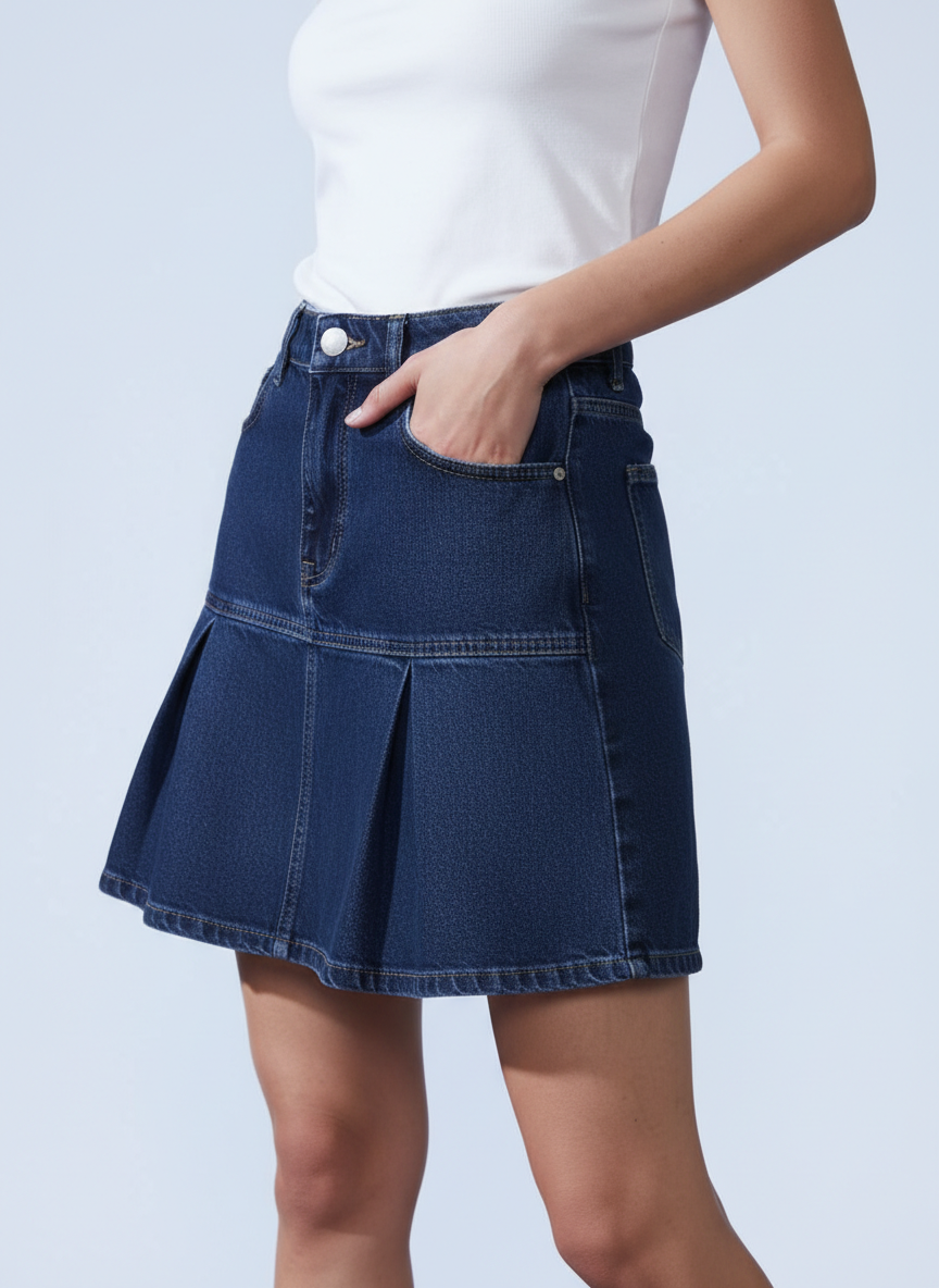 Pleated Short Skirt