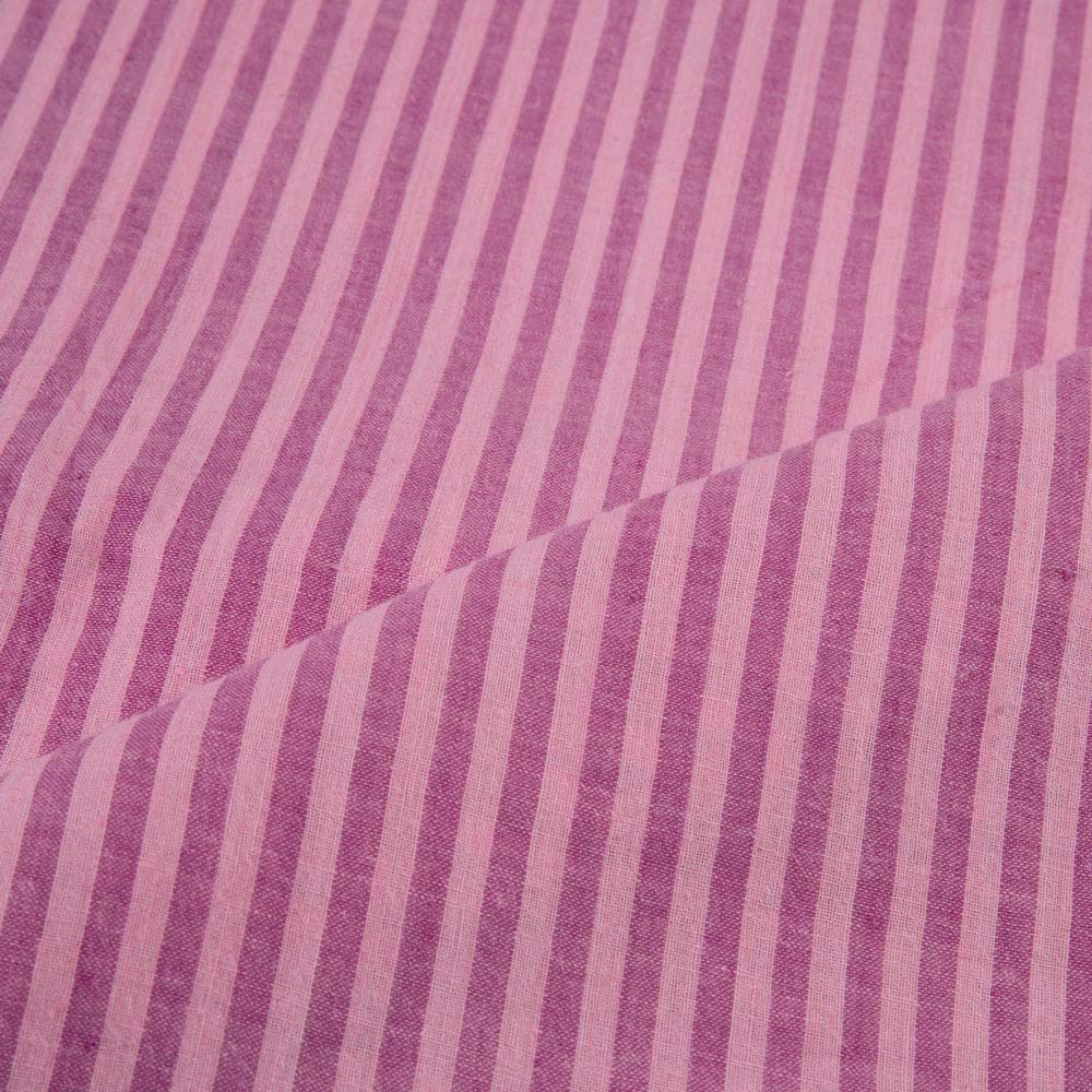 STRIPE PINK PURE COTTON 82 GSM HANDWOVEN FABRIC