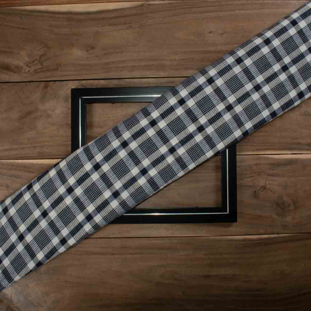 CHECK GREY & BLACK PURE COTTON 79 GSM HANDWOVEN FABRIC