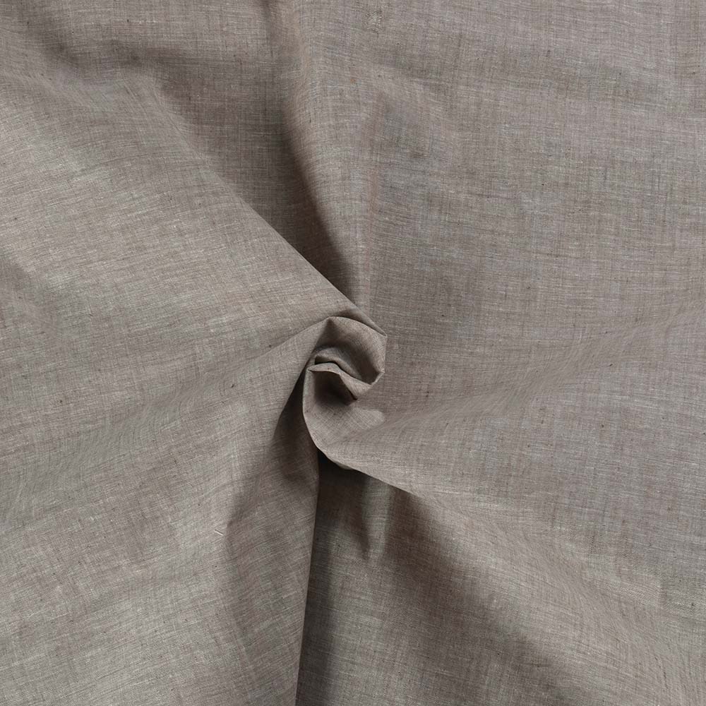 Chambray Brown Khadi Cotton 75 GSM Handwoven Fabric H55