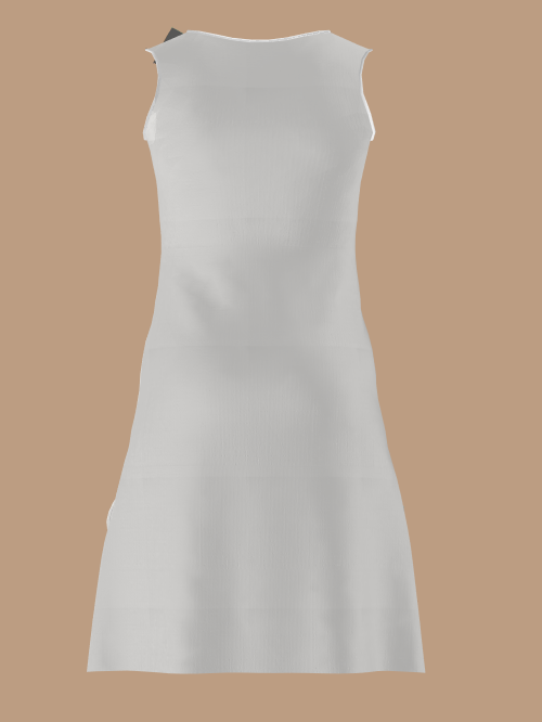 KNEE LENGTH DRESS - FRONT POCKETS- SIDE NECK BOW