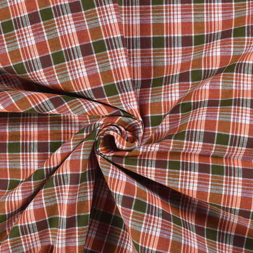 Check Multicolor Pure Cotton 100 GSM Handwoven Fabric
