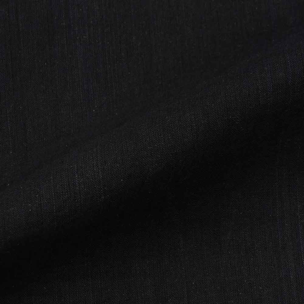 Chambray Black Khadi Cotton 75 GSM Handwoven Fabric