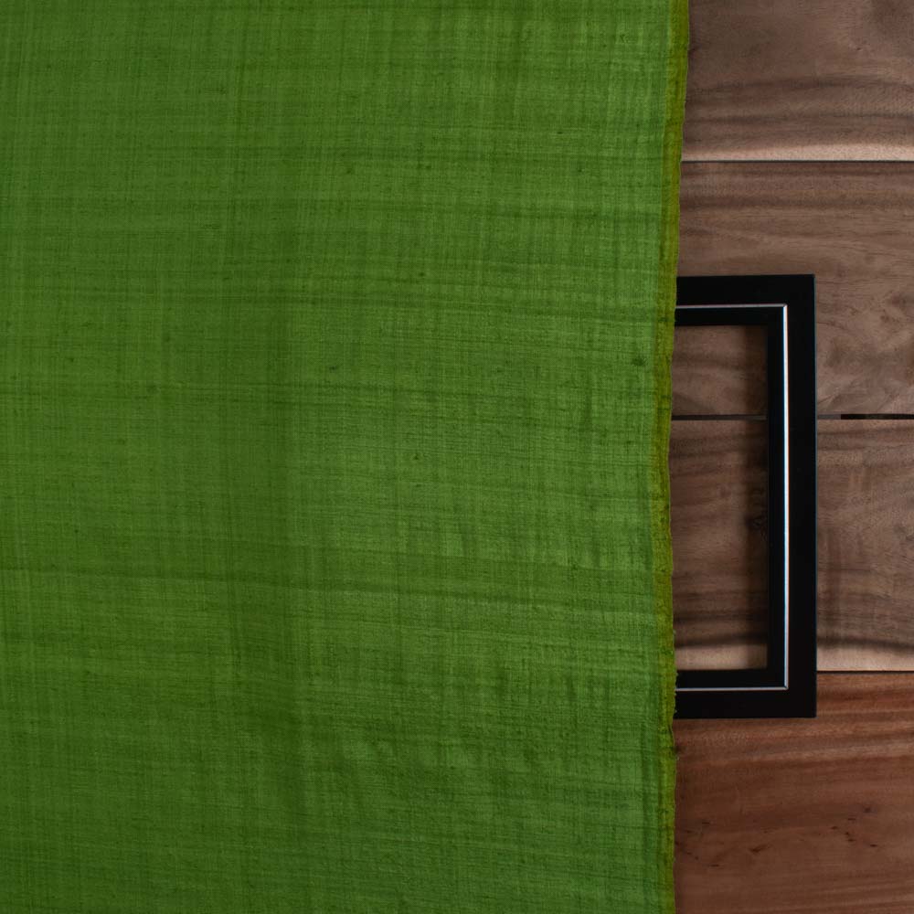 PLAIN GREEN PURE MATKA 110 GSM HANDWOVEN FABRIC 25