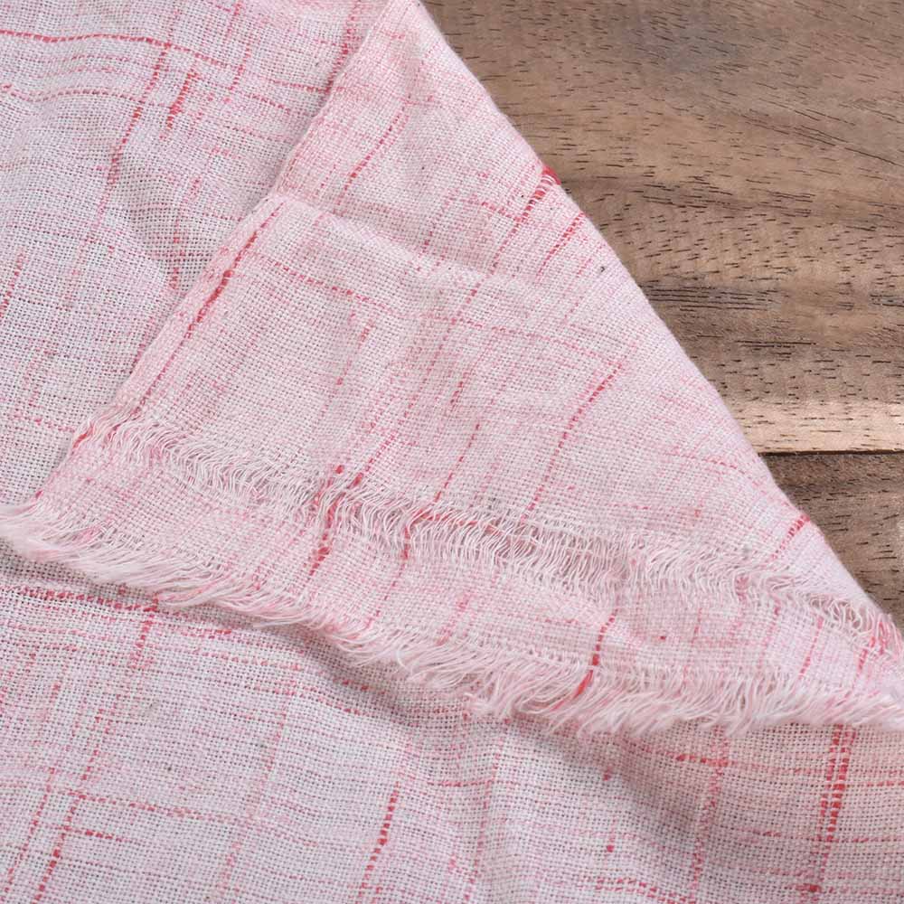 FUTKI PINK PURE COTTON 108 GSM HANDWOVEN FABRIC