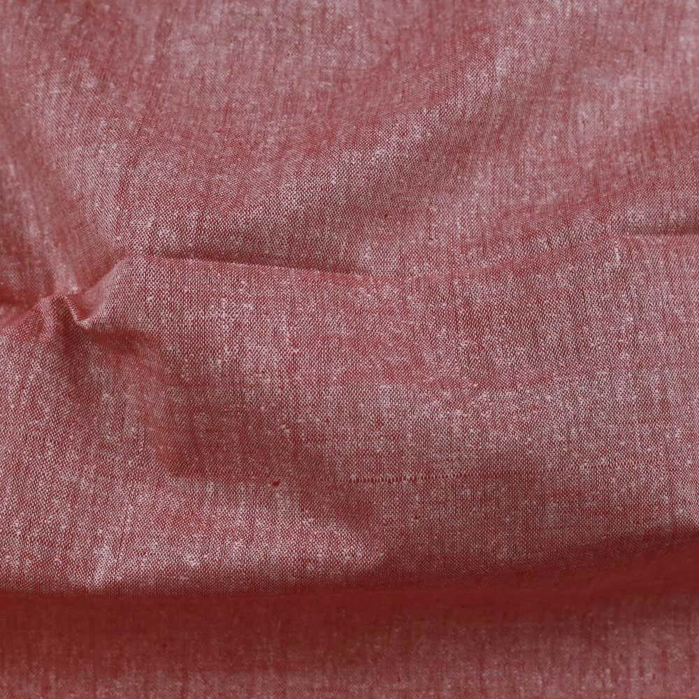 PLAIN RED MATKA SILK & KHADI BLEND 97 GSM HANDWOVEN FABRIC