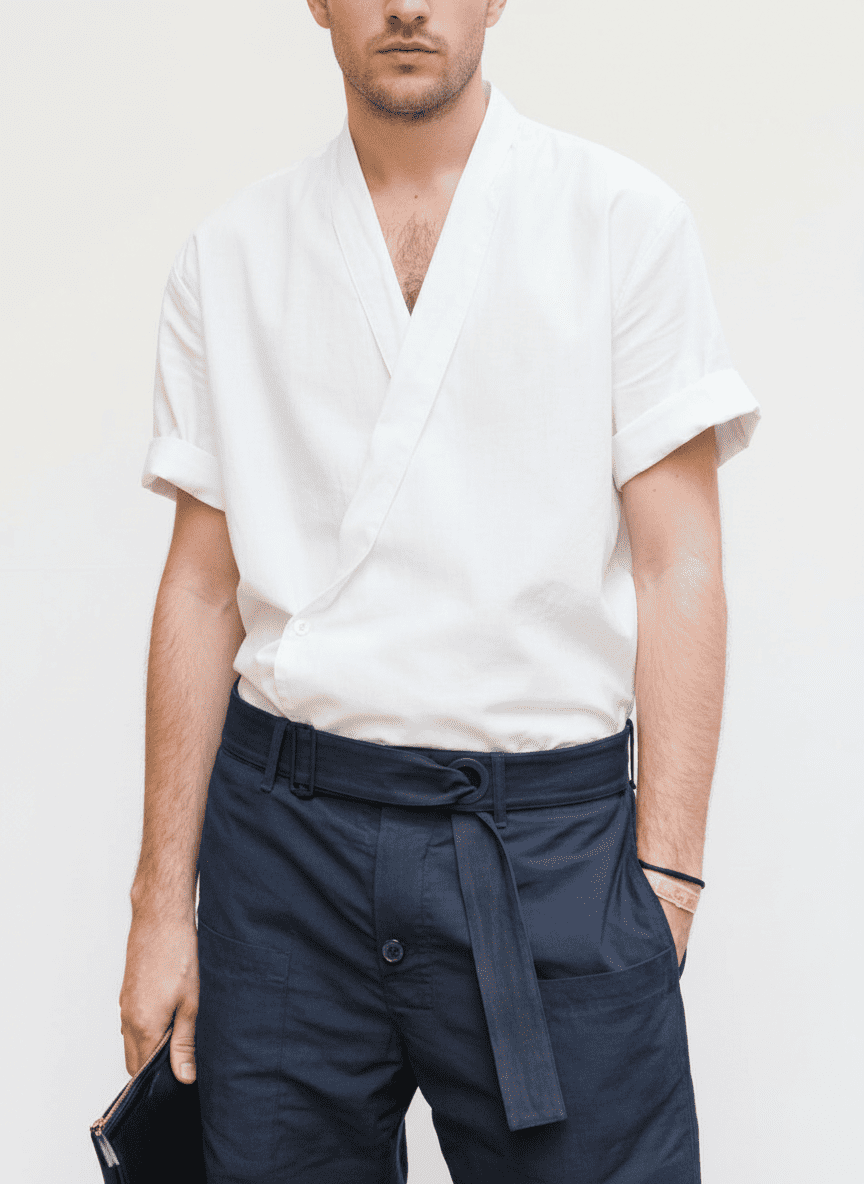 Asymmetric Criss Cross Men's Shirt