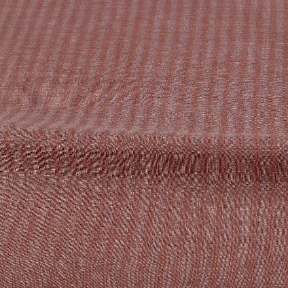 STRIPE BROWN KHADI COTTON 100 GSM HANDWOVEN FABRIC