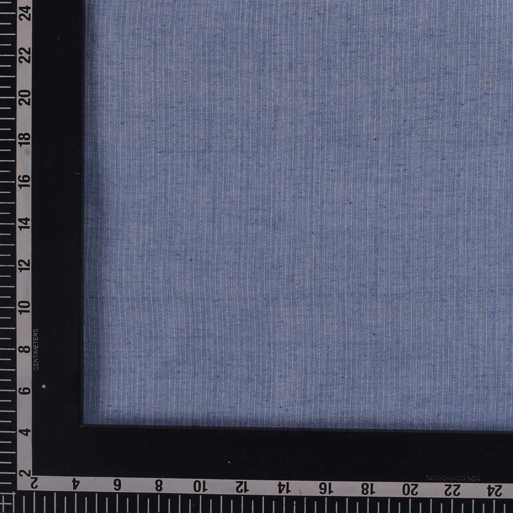 STRIPE SKY BLUE PURE COTTON 95 GSM HANDWOVEN FABRIC