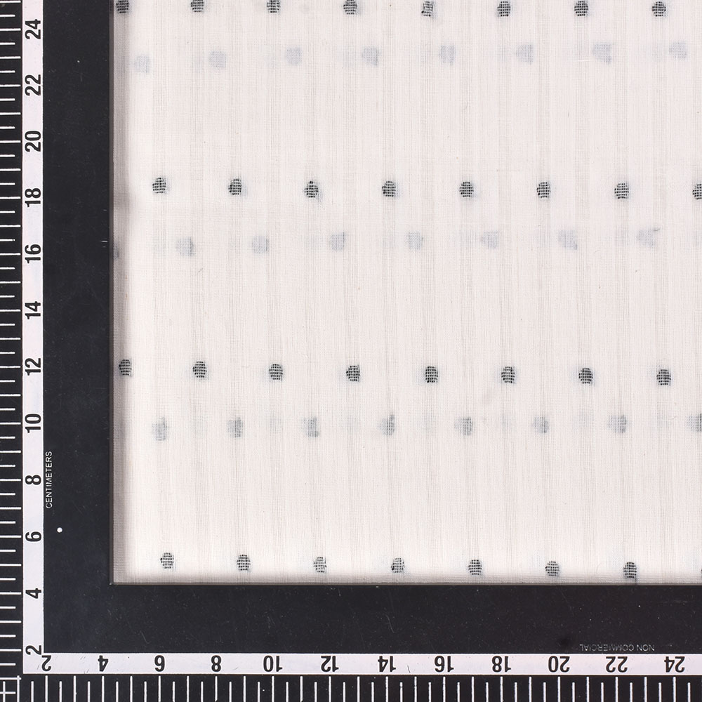 WHITE RIBBED JAMDANI PURE COTTON 68 GSM HANDWOVEN FABRIC