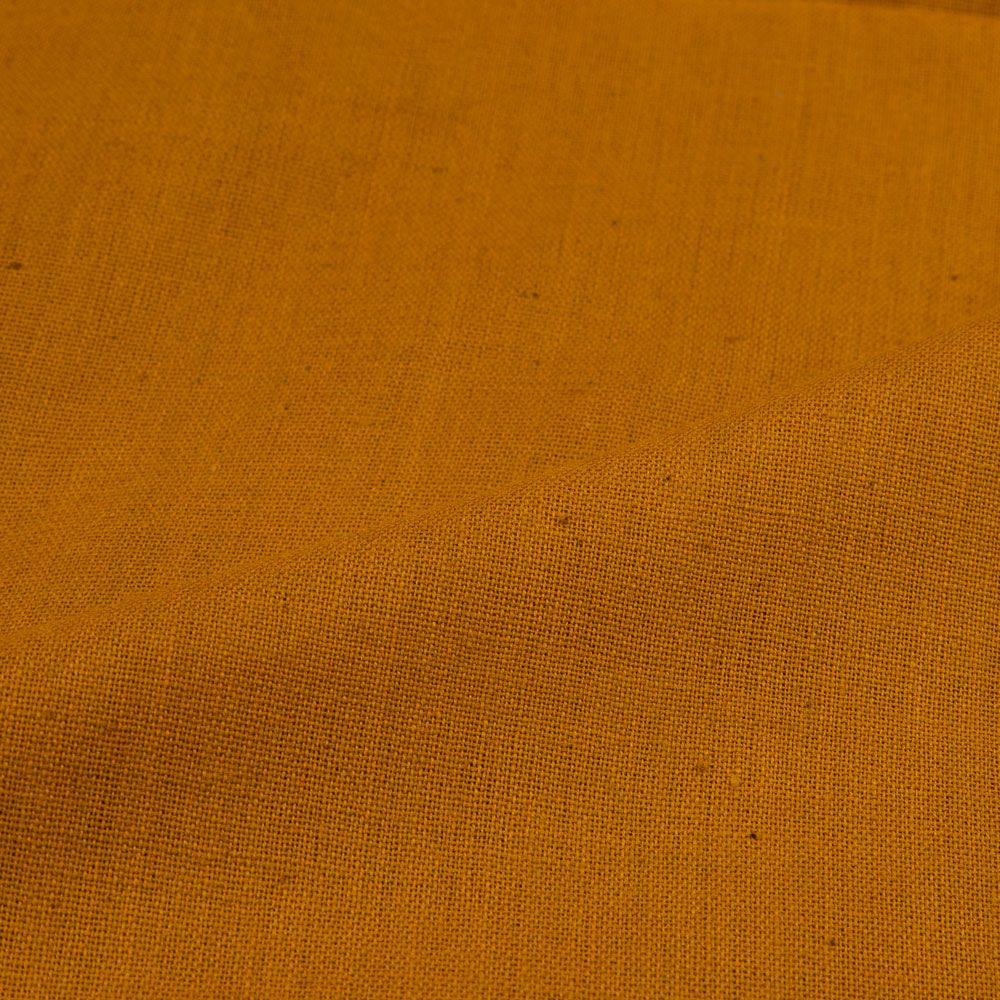 PLAIN MUSTARD PURE COTTON 114 GSM HANDWOVEN FABRIC