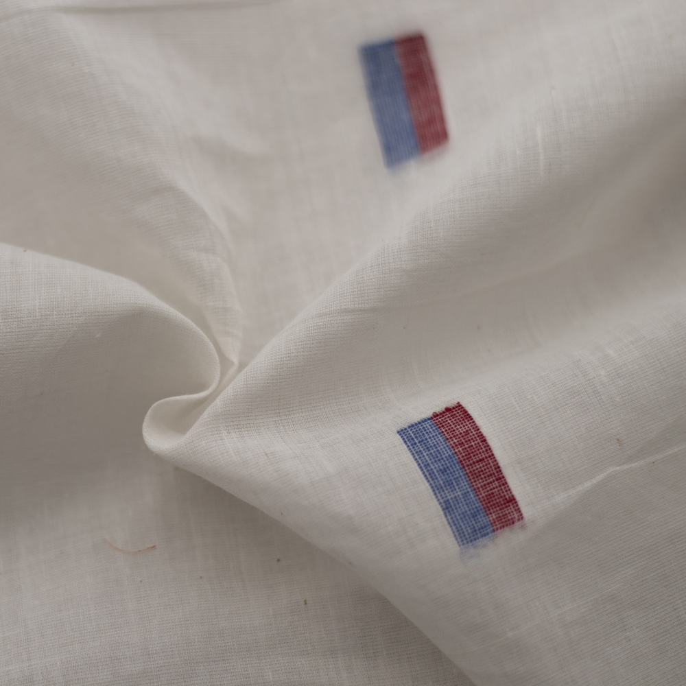 Geometric Cream Jamdani Pure Cotton 55 GSM Fabric 29