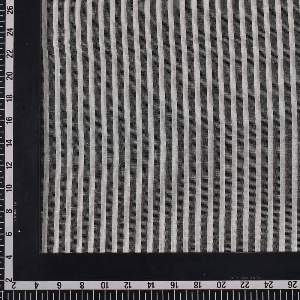 STRIPE DARK GREEN MATKA SILK & COTTON BLEND 105 GSM HANDWOVEN FABRIC