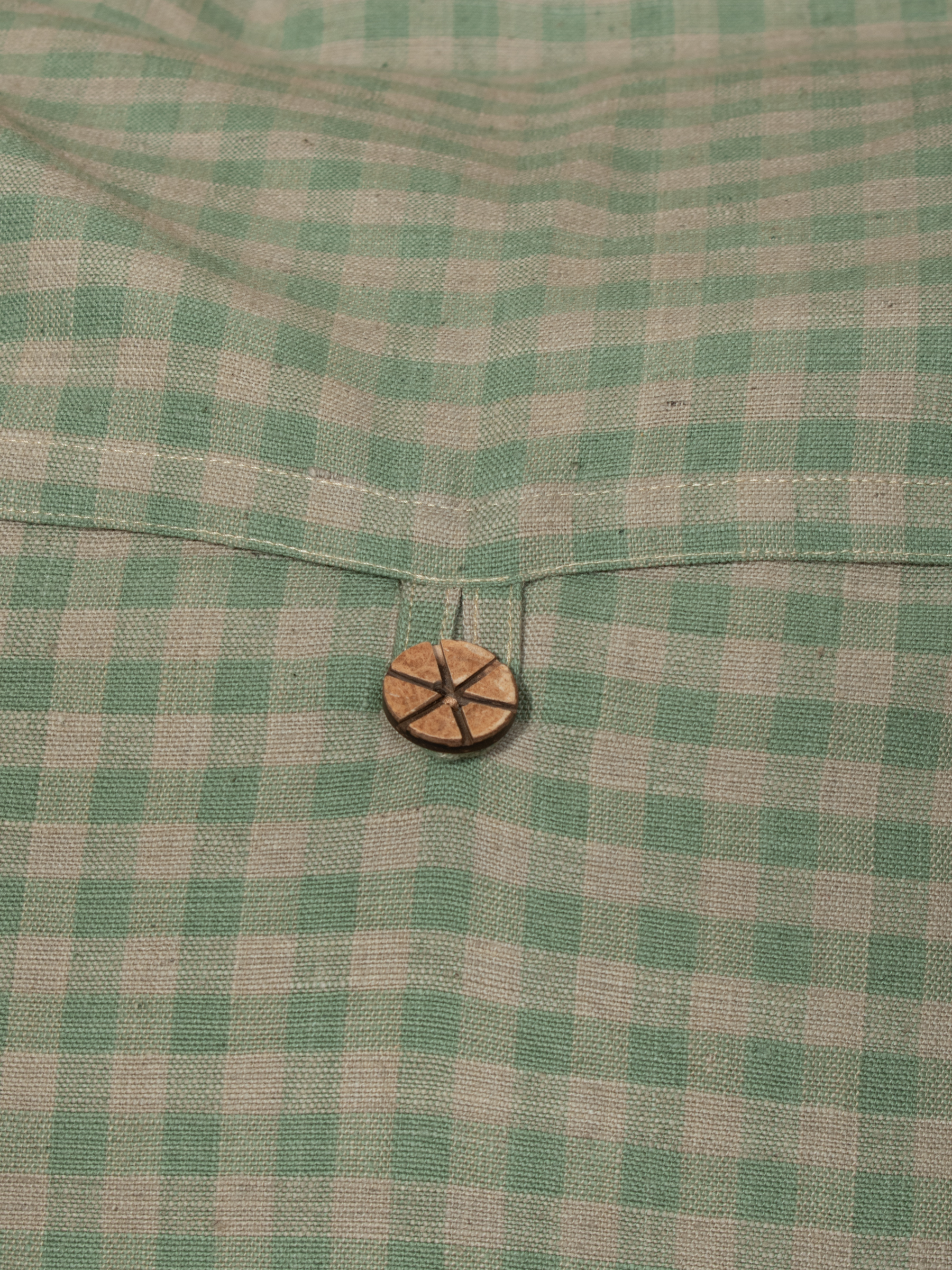 Natural Dye Khadi Cushion Cover with Wooden Button Closer