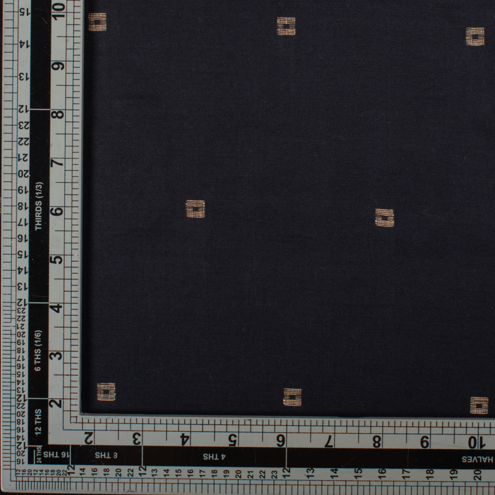 GEOMETRIC BLACK JAMDANI SILK COTTON BLEND 43 GSM FABRIC