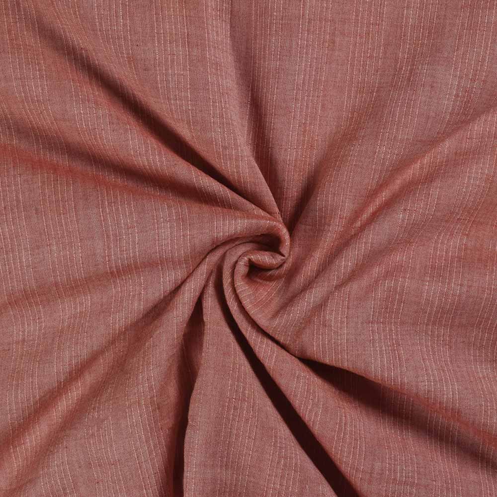 Stripe Light Orange Pure Cotton 80 GSM Handwoven Fabric W17
