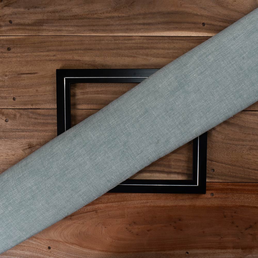 Chambray Teal Khadi Cotton 115 GSM Handwoven Fabric