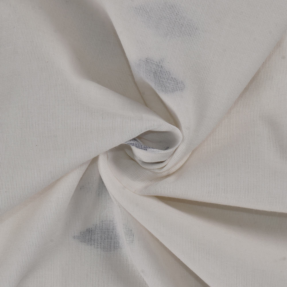 Geometric White Jamdani Pure Cotton 56 GSM Handwoven Fabric 209