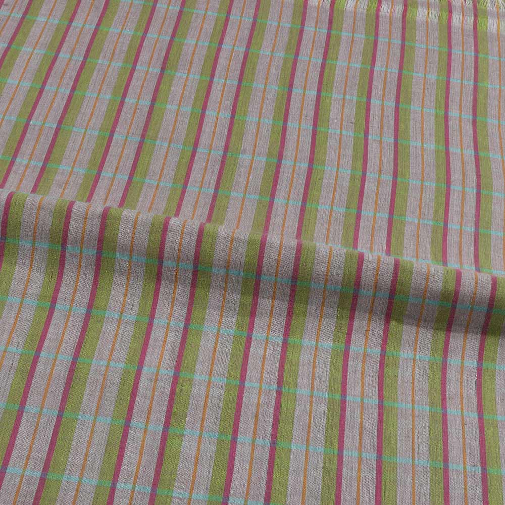 CHECK MULTI COLOR PURE COTTON 56 GSM HANDWOVEN FABRIC 364