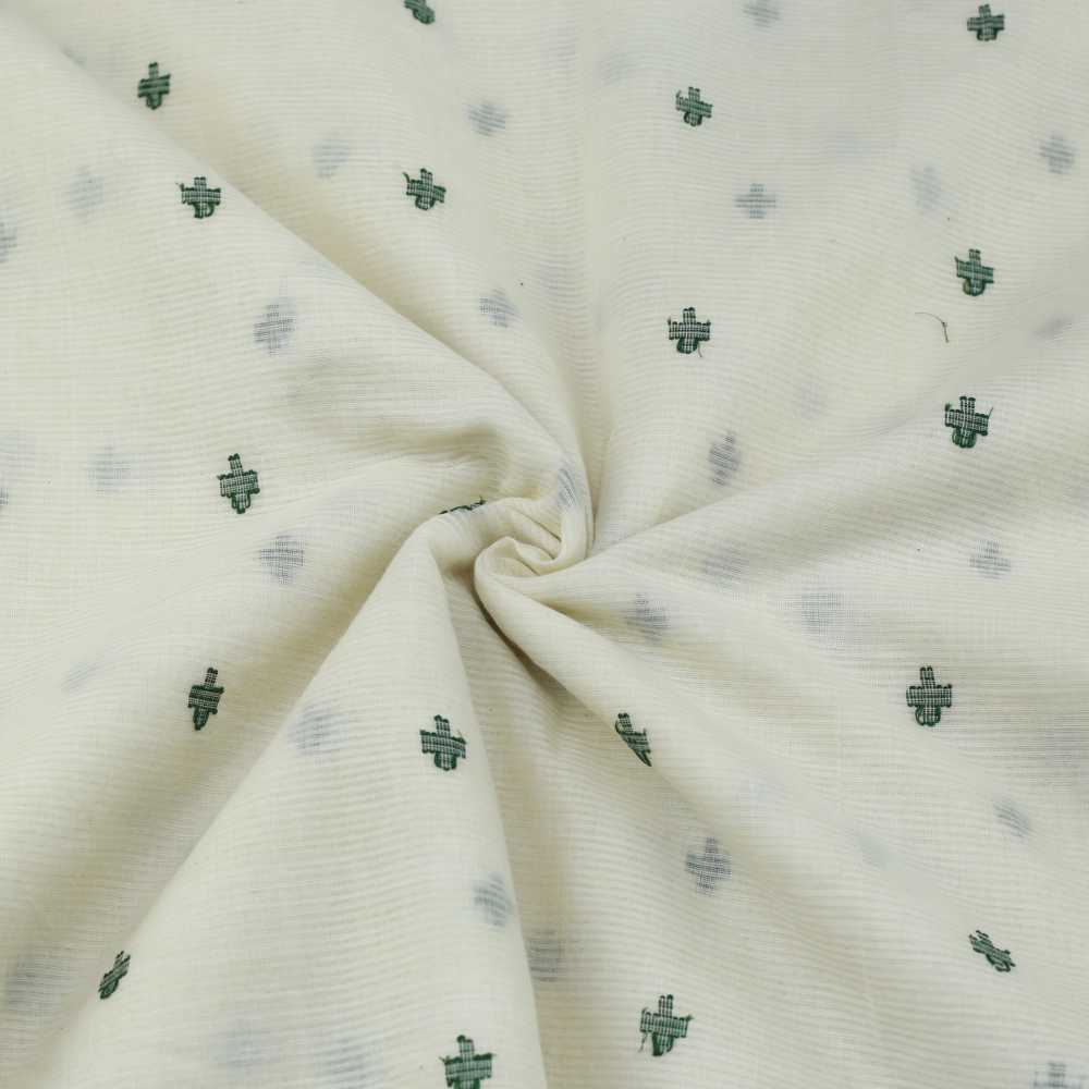 Geometric Creme Jamdani Pure Cotton 55 GSM Fabric 116