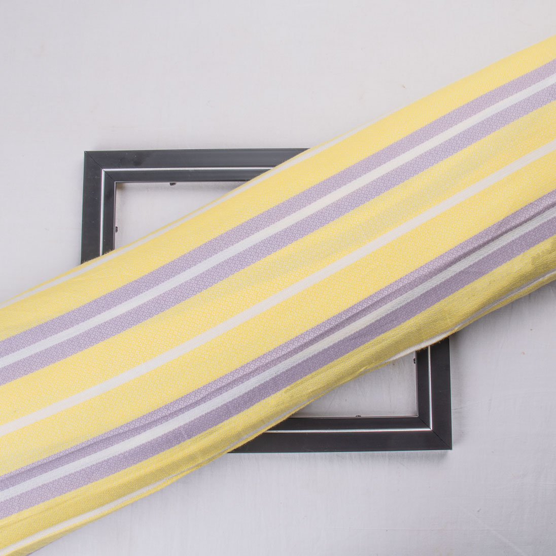 Stripe Yellow & Lavender Jacquard Mercerised Cotton 114 GSM Fabric