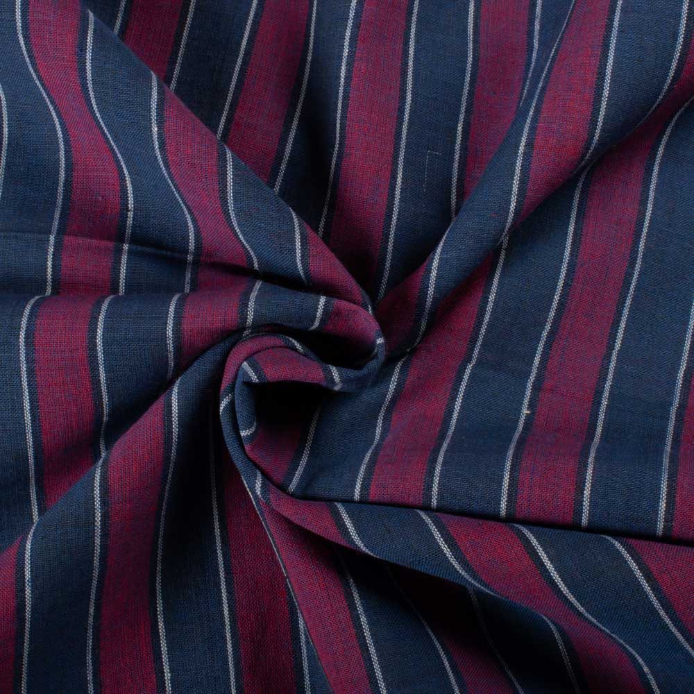 Stripe Multicolor Pure Cotton 97 GSM Handwoven Fabric 465