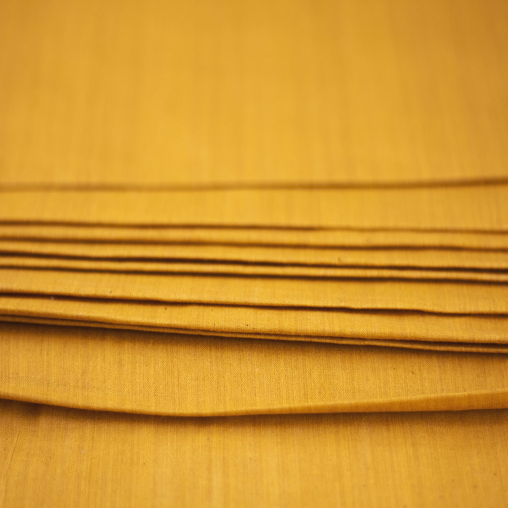 PLAIN MUSTARD PURE COTTON 92 GSM HANDWOVEN FABRIC