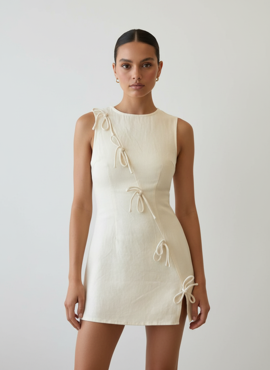 Ties Across Dress With Slit