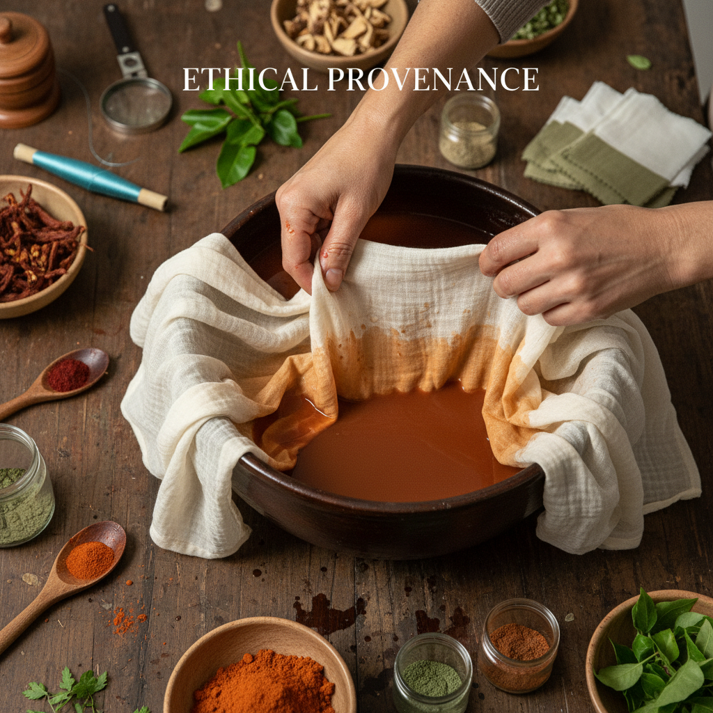 The ethical supply chain process from fiber to finished fabric.