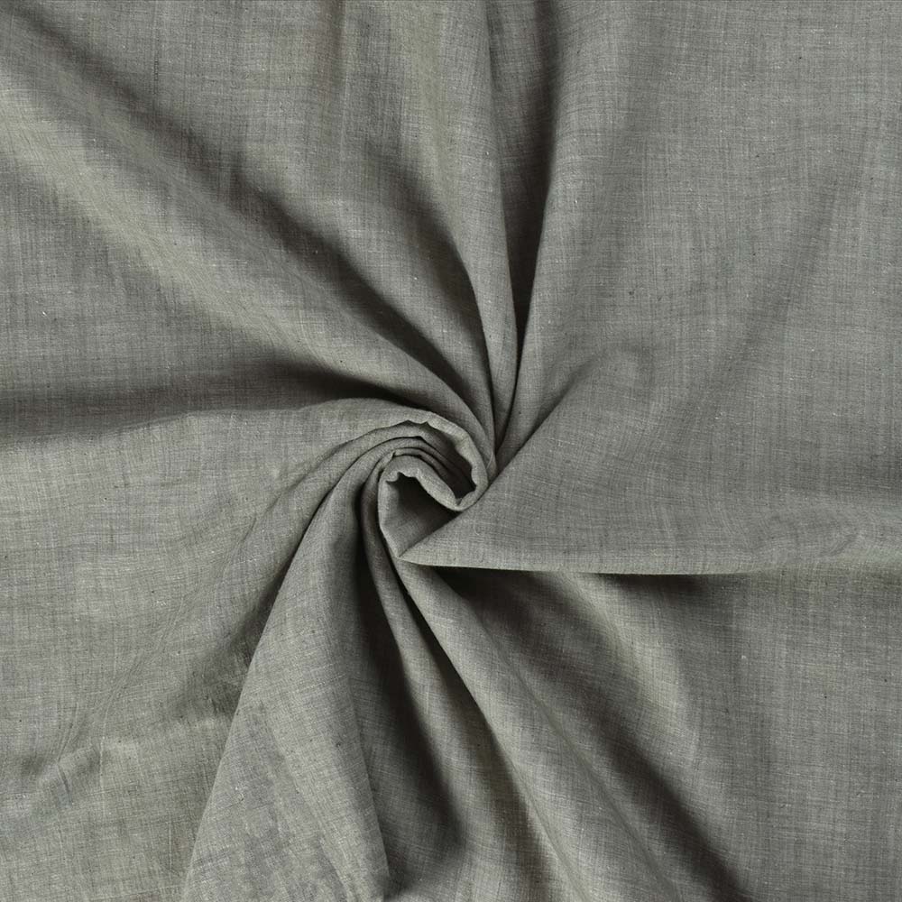 Chambray Grey Khadi Cotton 75 GSM Handwoven Fabric H48