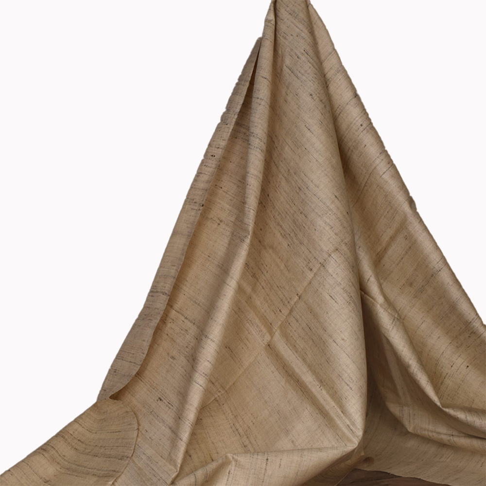 Plain Natural Ketya & Matka Silk 120 GSM Handwoven Fabric 07