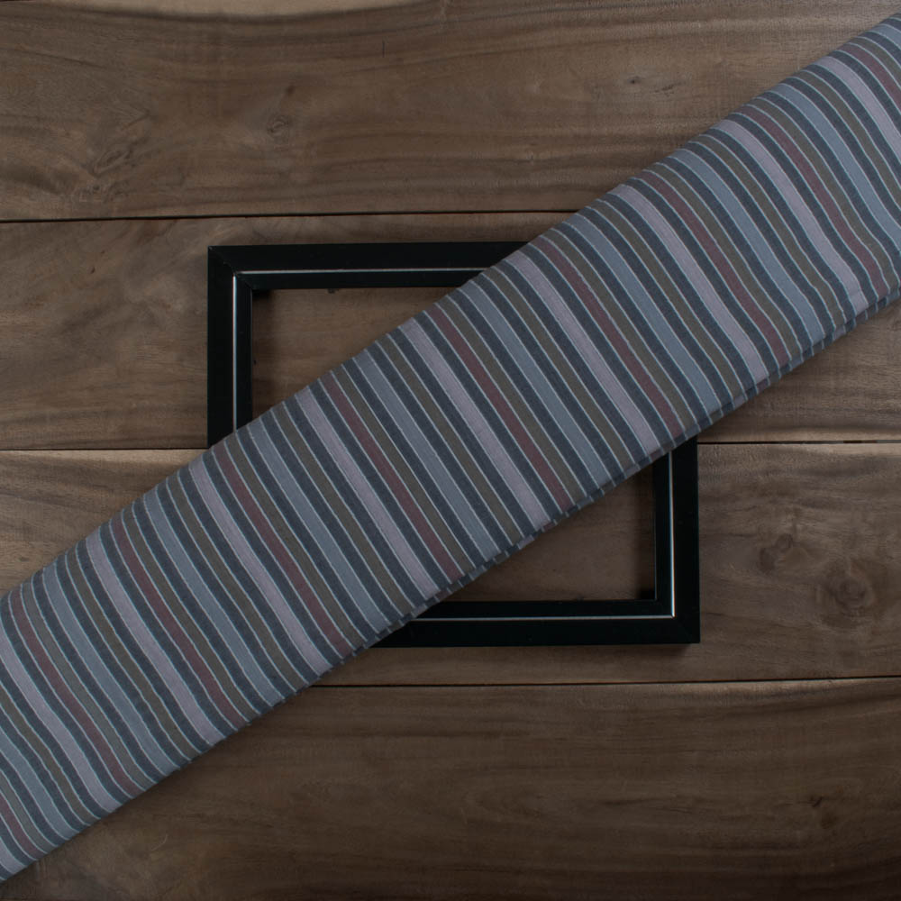 Multicolour Stripe Pure Cotton 60 GSM Handwoven Fabric 422