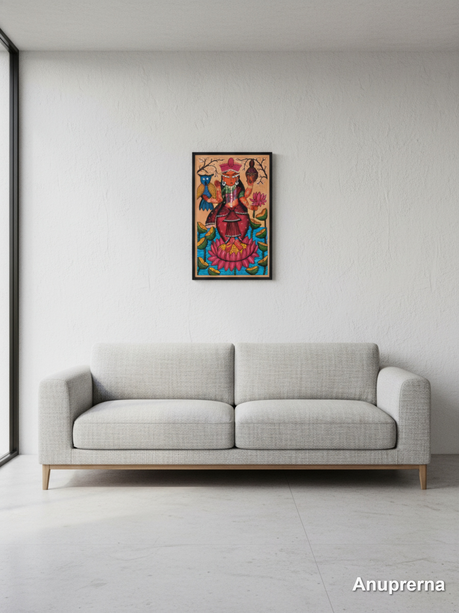 Goddess Laxmi With Four Hands Wall Art Decor