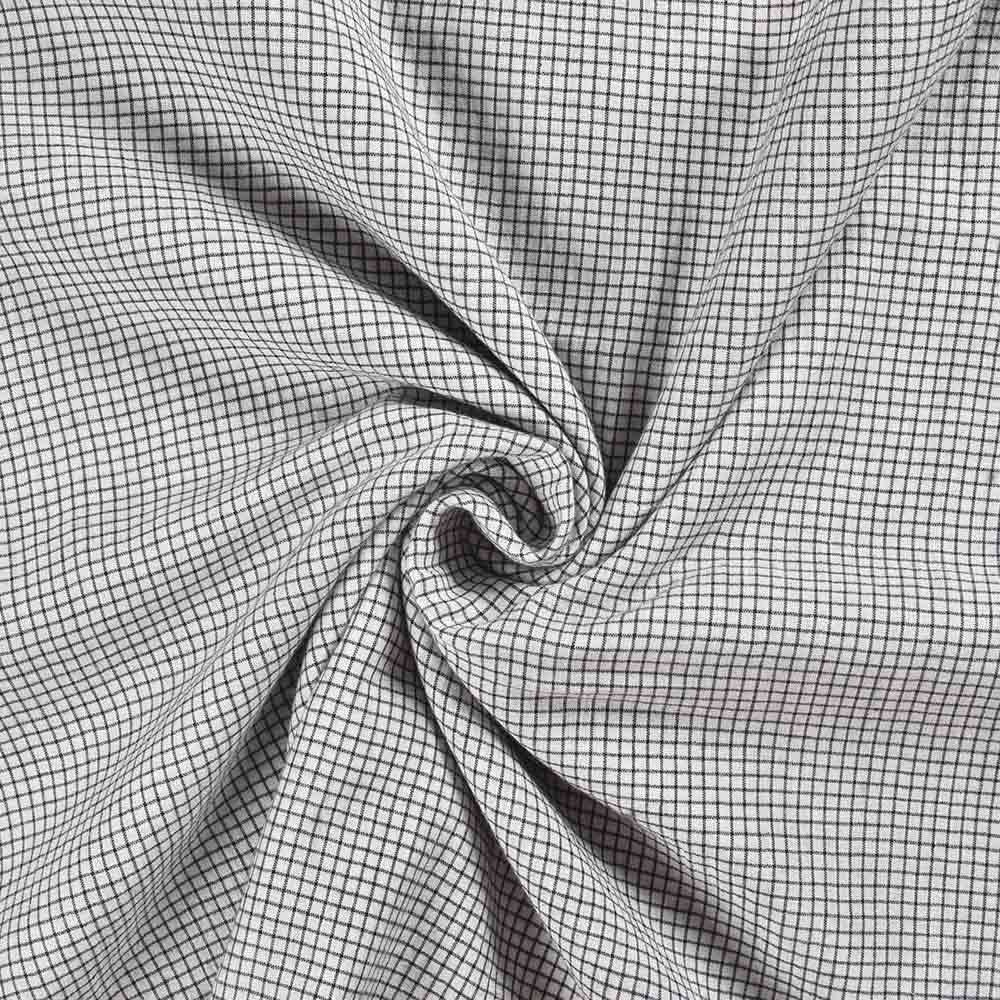 Check Black & Cream Pure Cotton 65 GSM Handwoven Fabric