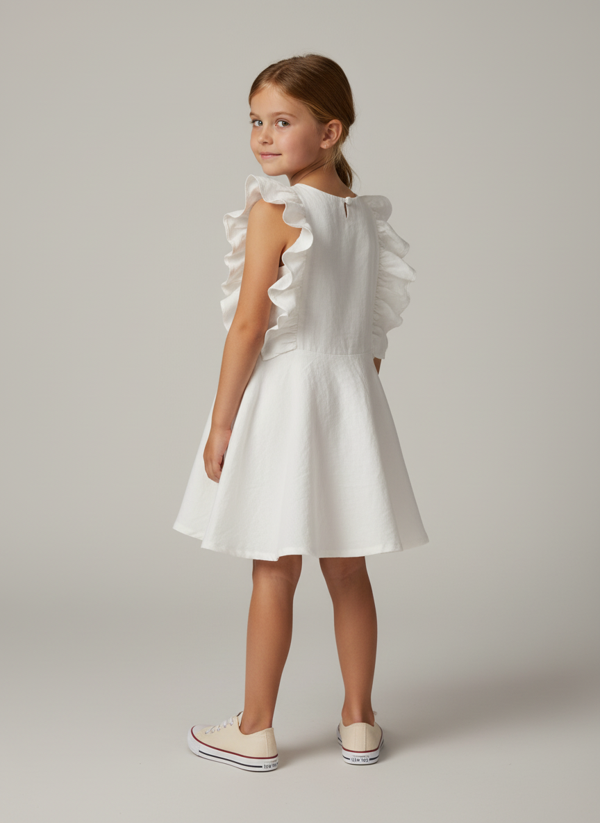 Kids Dress With Ruffled Detailing 