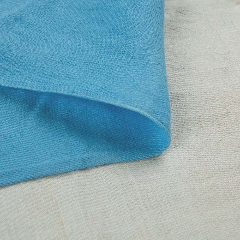 SOLID SATIN TWILL BLUE PURE COTTON 102 GSM HANDWOVEN FABRIC