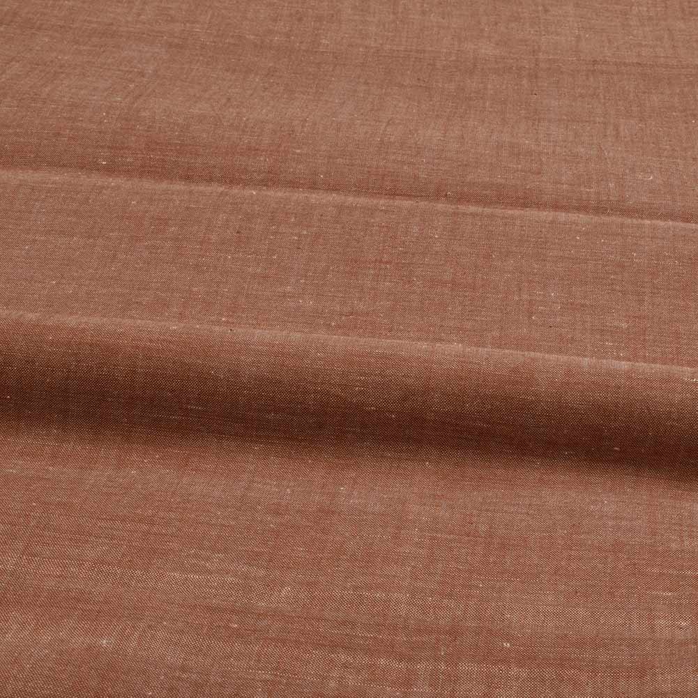 CHAMBRAY BROWN KHADI COTTON 92 GSM HANDWOVEN FABRIC AS21