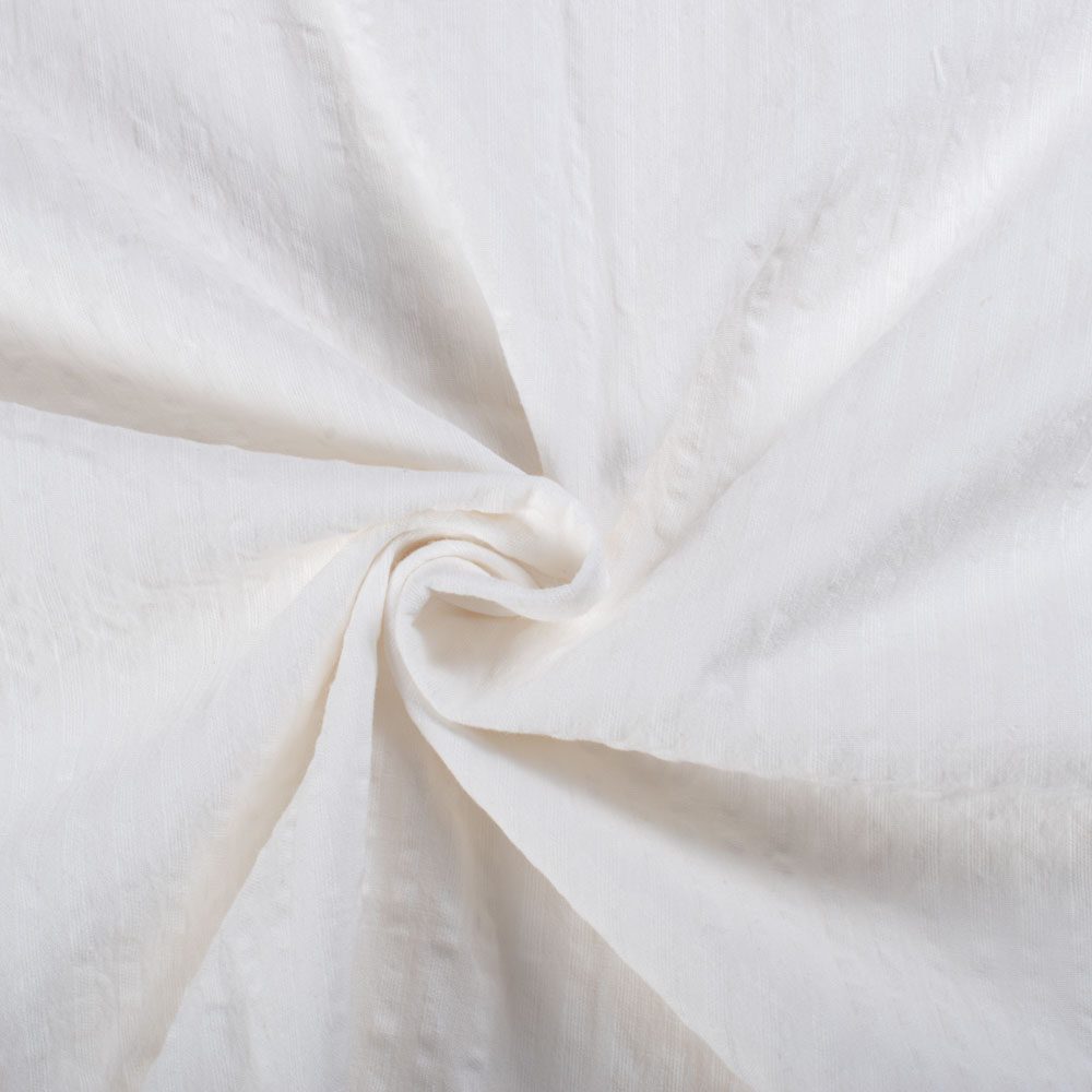 White Stripe Cotton 109 GSM Fabric - Bleached White & Dyeable