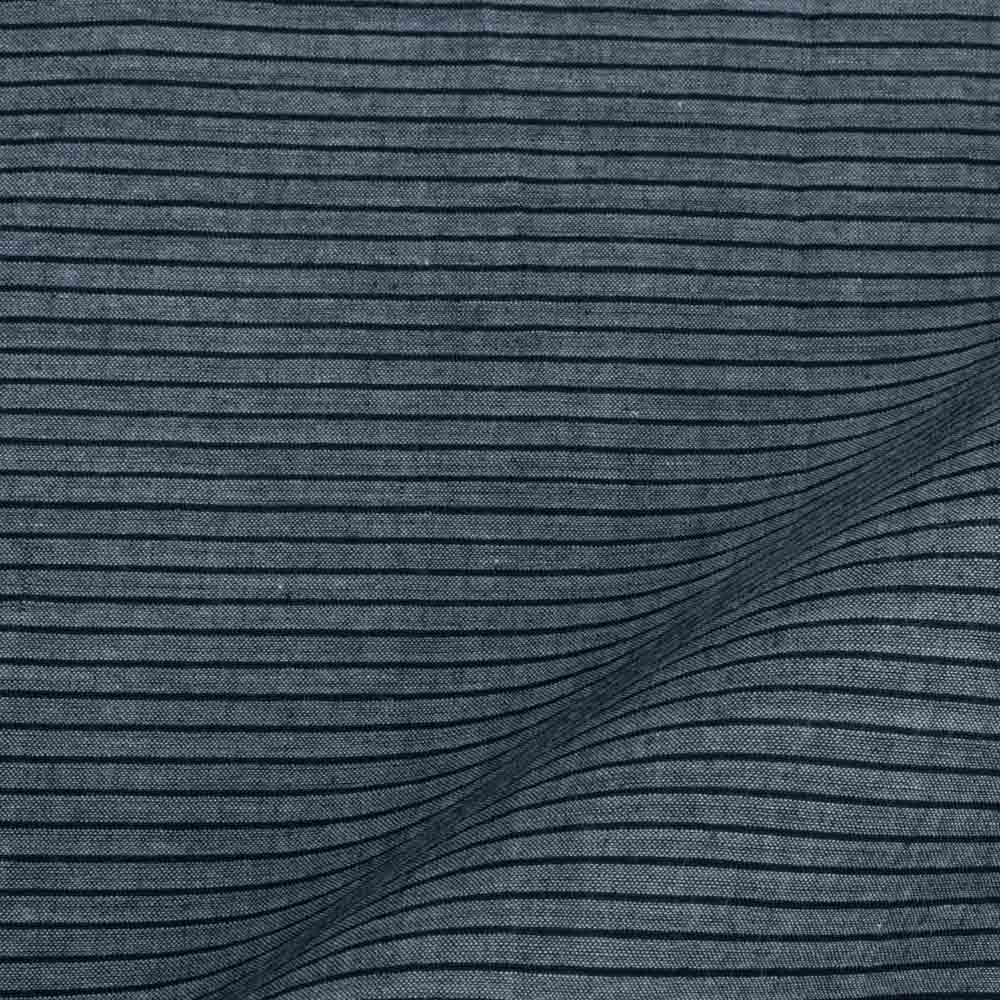 Pinstripe Grey & Black Pure Cotton 75 GSM Handwoven Fabric