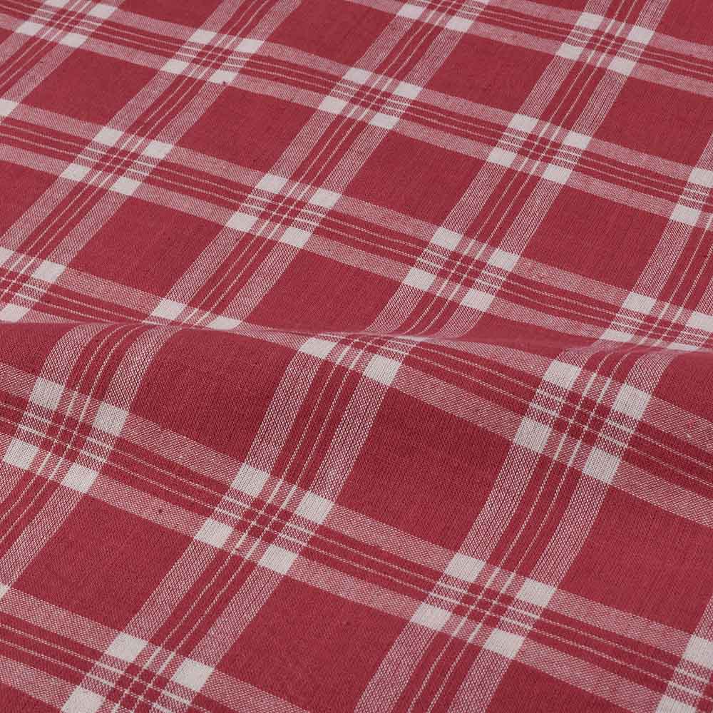 CHECK PINK WHITE PURE COTTON 110 GSM HANDWOVEN FABRIC 512