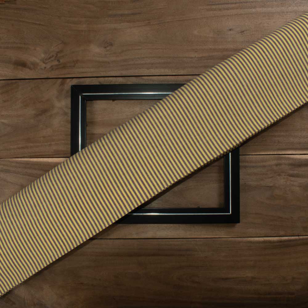 Stripe Yellow Brown Pure Cotton 90 GSM Handwoven Fabric