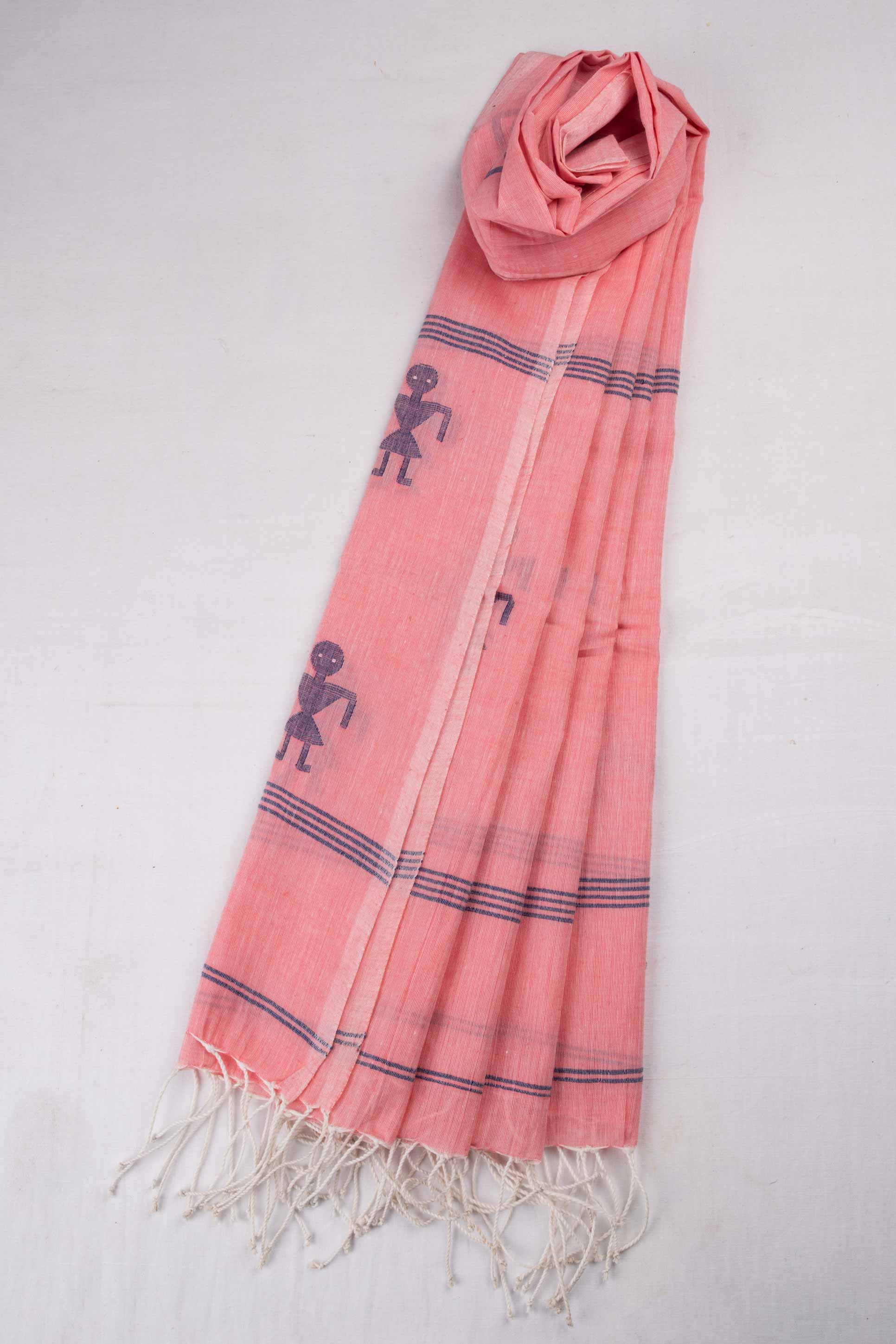 HANDWOVEN PINK SCARF 81