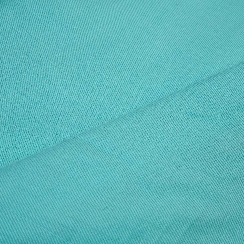 Solid Satin Twill Aqua Blue Pure Cotton 102 GSM Handwoven Fabric