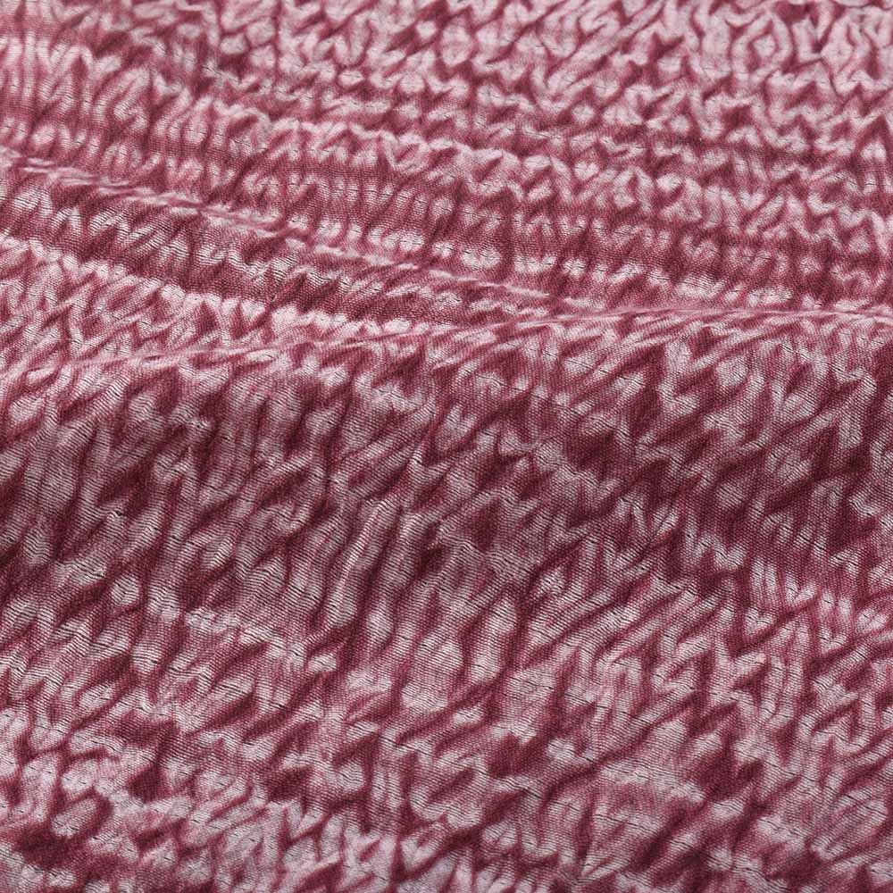 Abstract Dark Pink & White Shibori Cotton Silk 45 GSM Handwoven Fabric