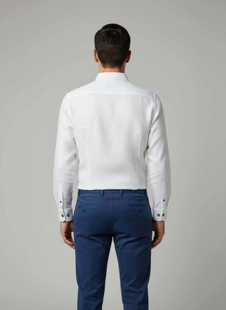 Wing Tip Collar Shirt With Center Zipper-  Full Sleeves With Button Rounds