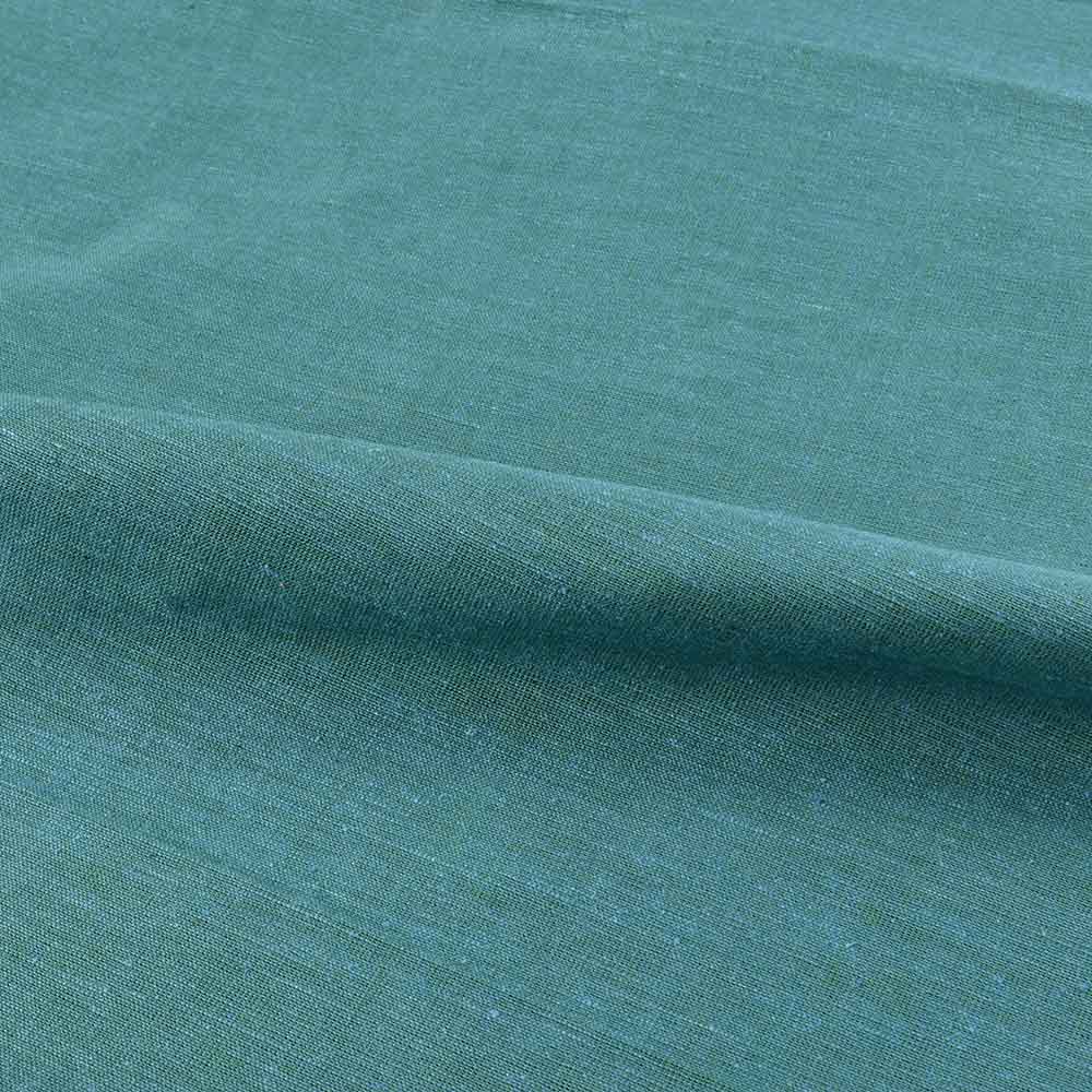 PLAIN TEAL KHADI COTTON 105 GSM HANDWOVEN FABRIC
